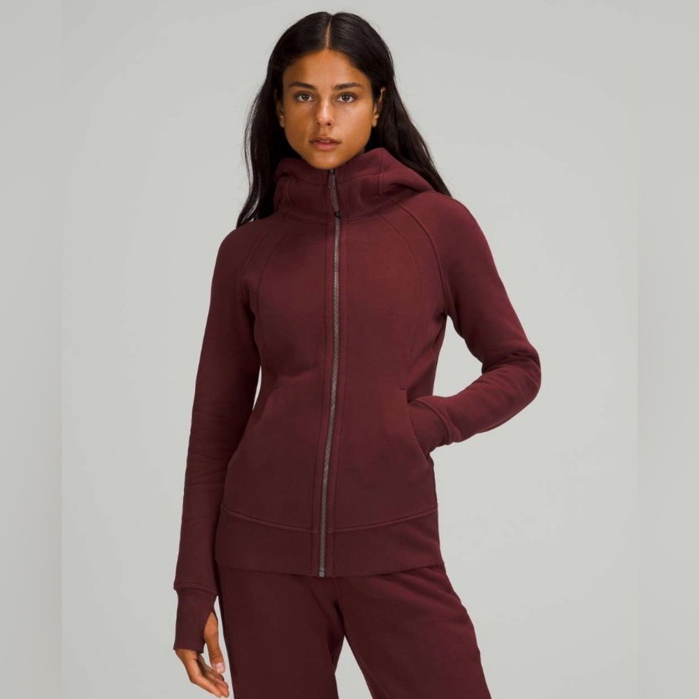Lululemon Full Zip Scuba Hoodie in Red Merlot size 4